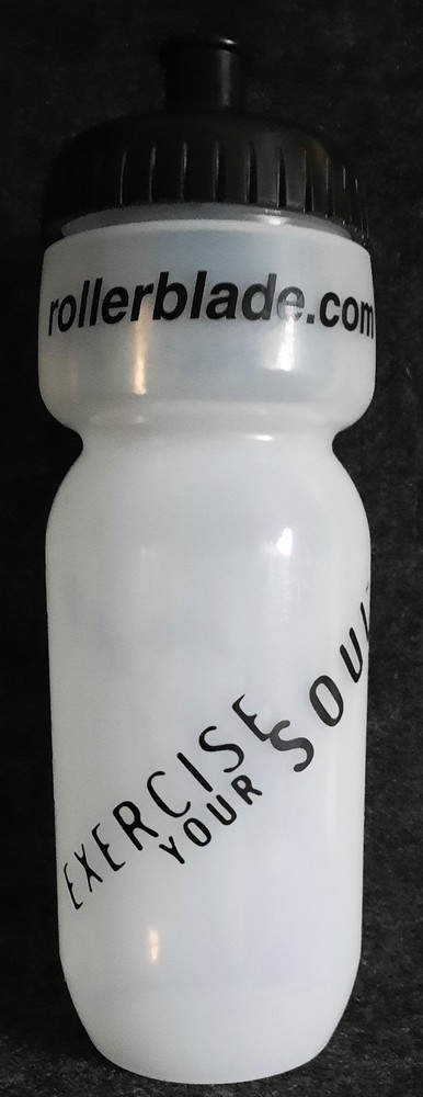 Rollerblade Plastic Water Bottle Black And White Pull Up Top