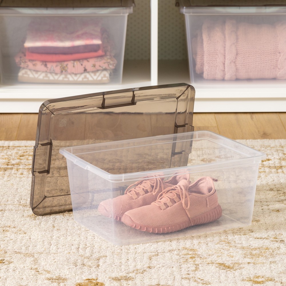 17 Qt. Plastic Storage Bins with Lids, Clear, Stackable Totes, Containers 8Pk