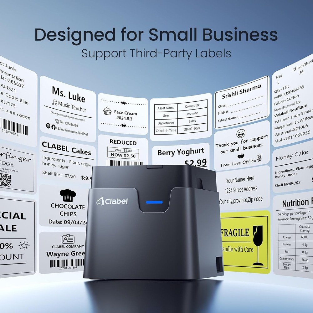 CLABEL Desk Bluetooth Barcode Label Printer: 221D Label Maker with Direct The...