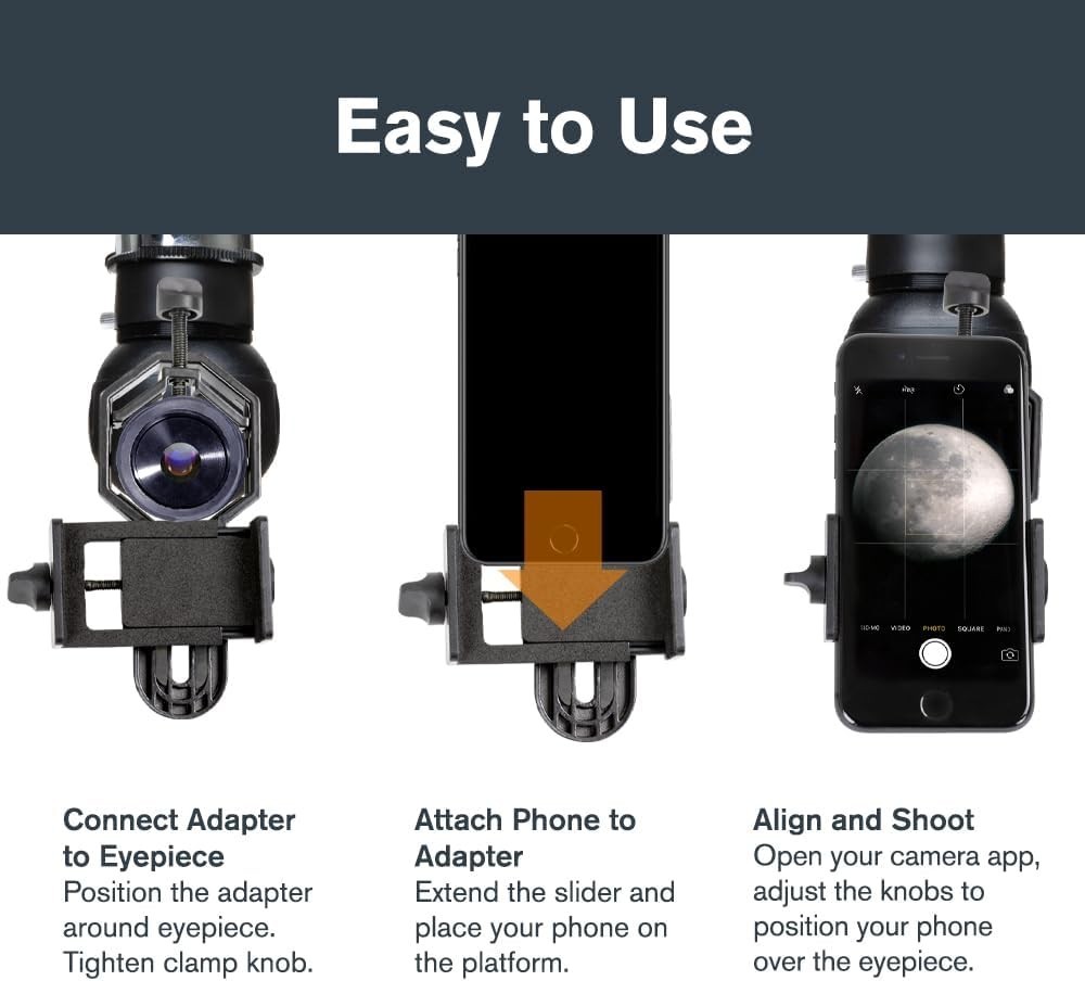 Versatile Smartphone Adapter for Telescopes & Binoculars – Photo-Ready Anytime