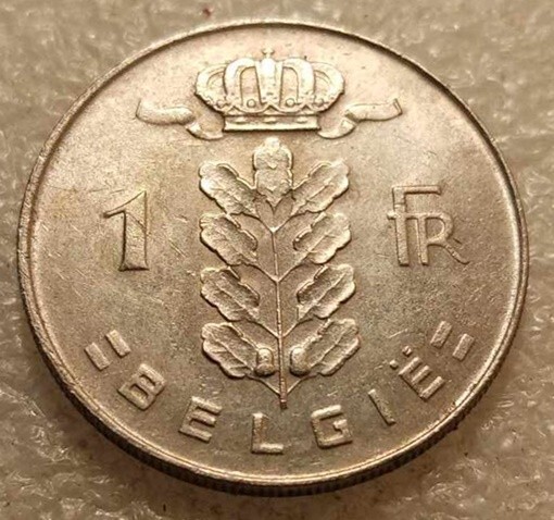 1970 BELGIAN 1 FRANC COIN