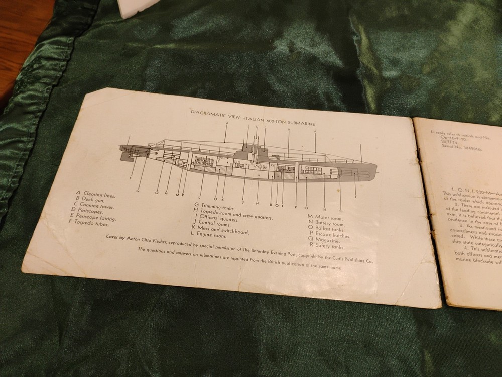 WW2 ONI RESTRICTED Axis Submarine Manual enemy sub operations and uses