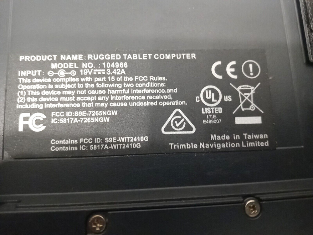 Trimble Kenai 10.1" Rugged Tablet Computer 104966 Same As Pictures