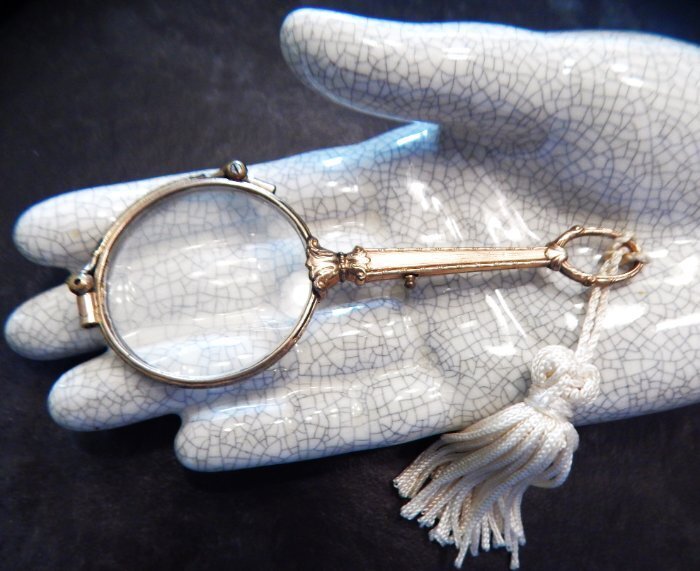 Antique Victorian Working Magnifying Folding Lorgnette Spectacles Eyeglasses