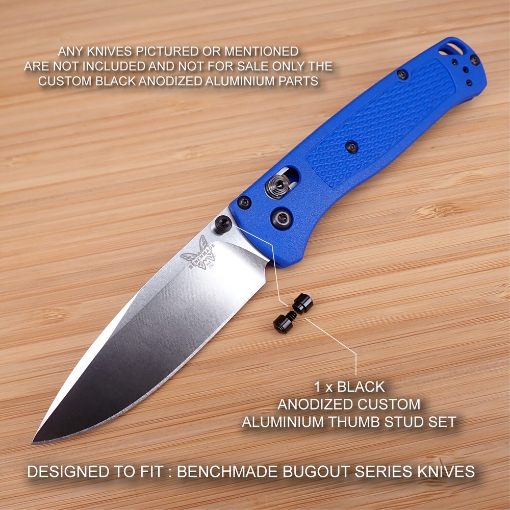 Benchmade 535GRY-1 BUGOUT Custom Designed 2 Piece Thumb Stud Set Anodized BLACK