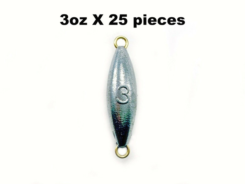 3oz Inline Trolling Torpedo Fishing Sinker - 25 Pieces