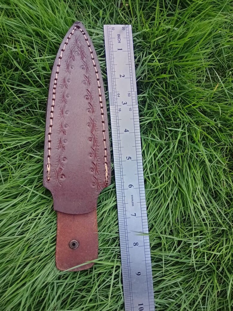 5.5”Fixed Double Edged Dagger Blade Leather Sheath / Holster /vertical Knife