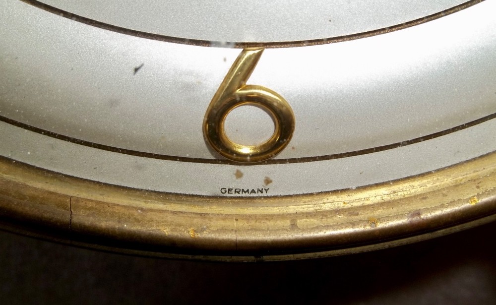 Vintage Semca EIGHT DAYS WALL CLOCK Brass Wind Up 10" Germany