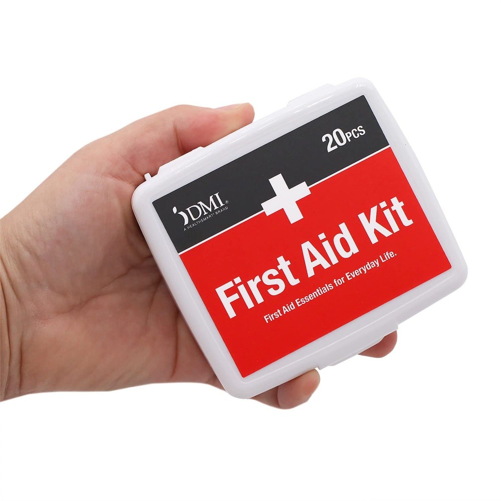 DMI First-Aid Kit, Mini 20-Piece Small and Compact 20 Piece, White