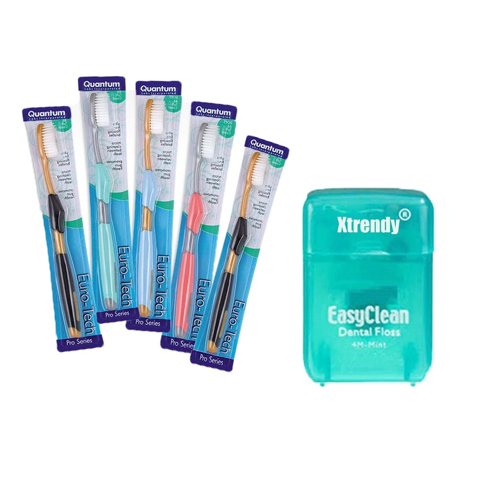 Quantum Euro-Tech Extra Soft Toothbrush, Soft Ultra Fine Feathered Bristles T...
