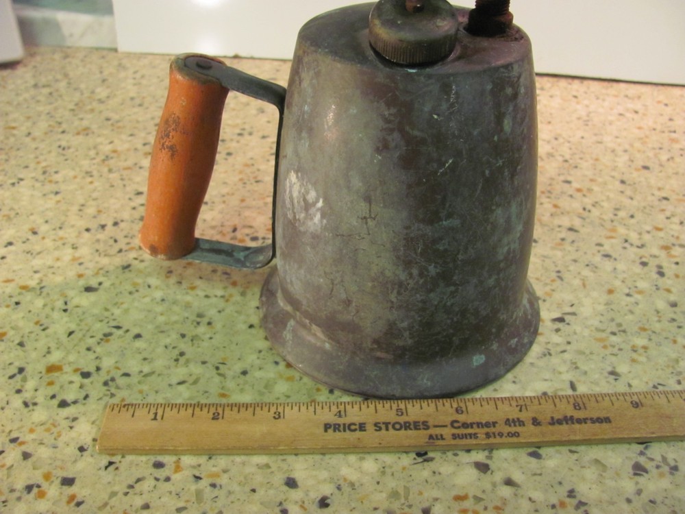 Antique Blow Torch w/ wooden Handle