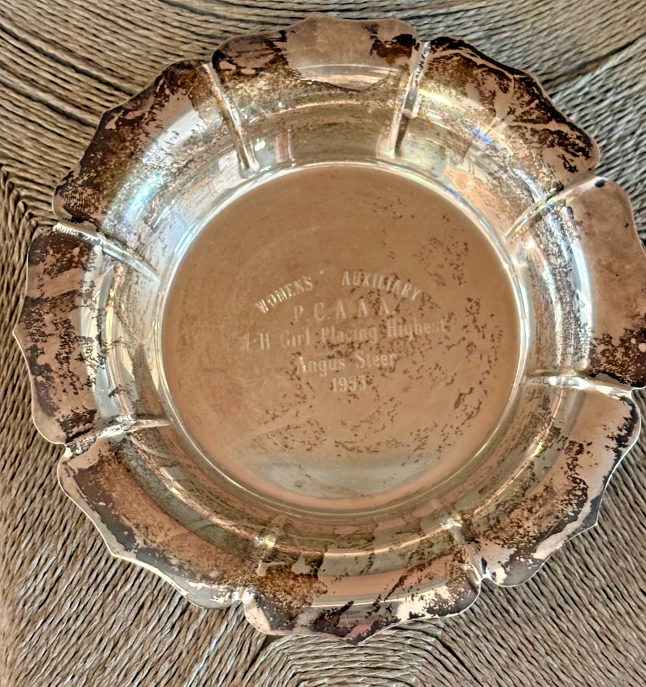 ONE ( 1  ) 150+ GRAMS | Solid Sterling Bowl | 4-H ANGUS STEER 1953 | SCRAP LOT