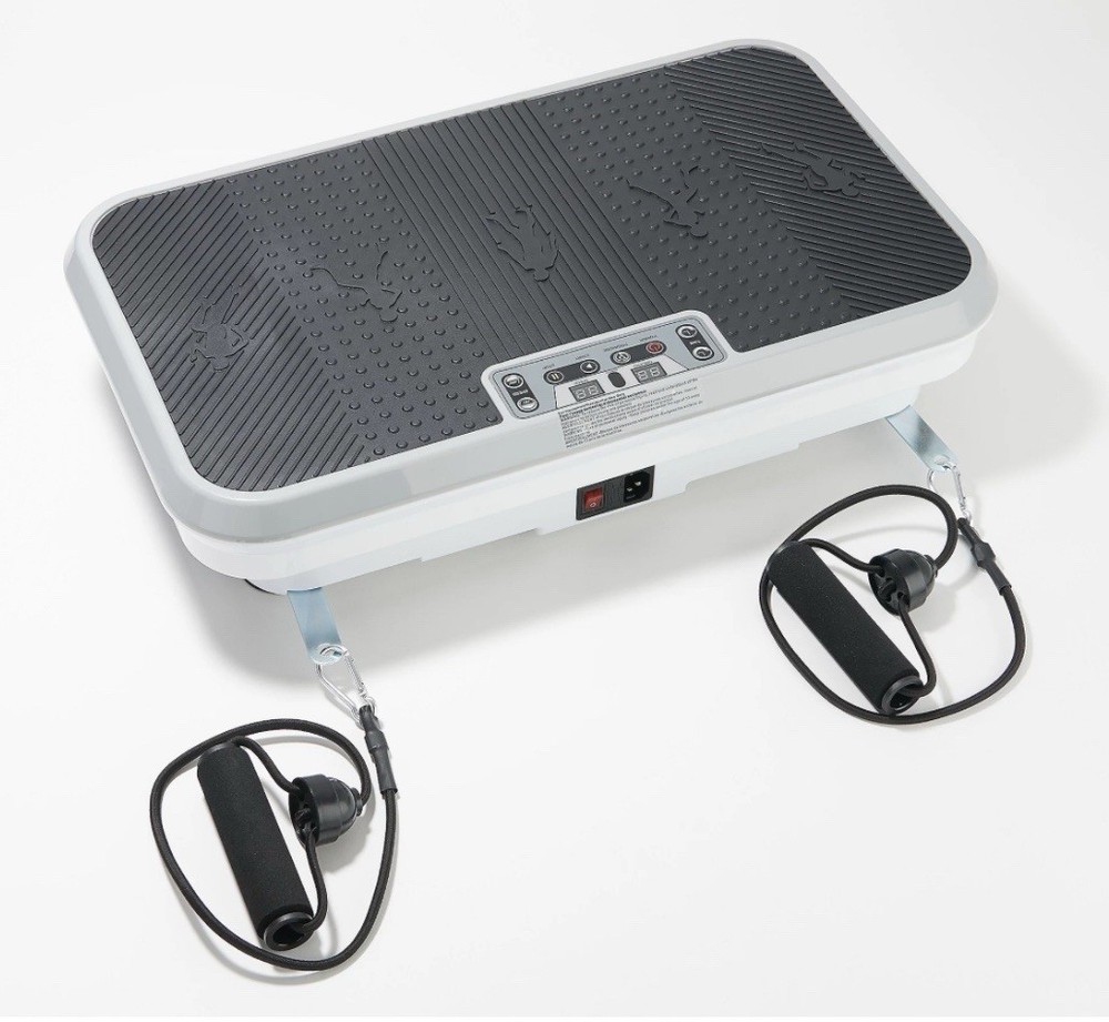 PowerFit Elite Deluxe Vibration Platform Exercise Bands With Remote - Gray