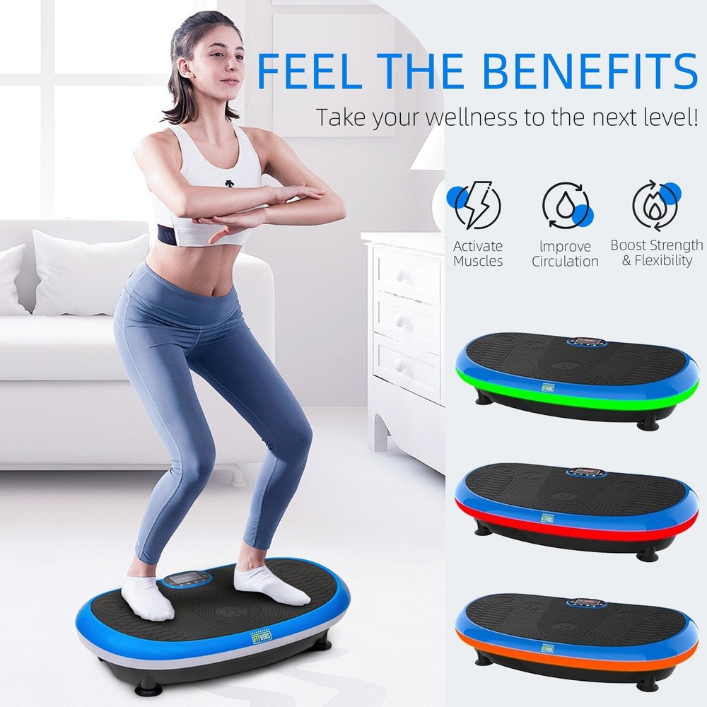 Vibration Plate Exercise Machine Workout Vibration Fitness Platform with Resi...