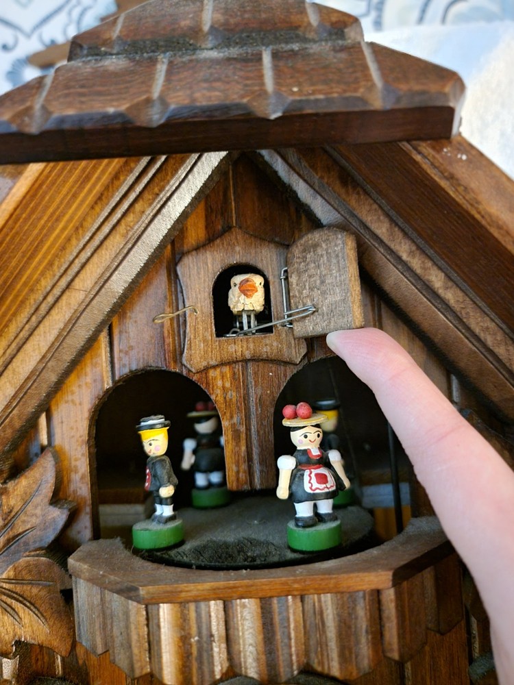 Vintage Solid Wood German Cuckoo Clock WORKS