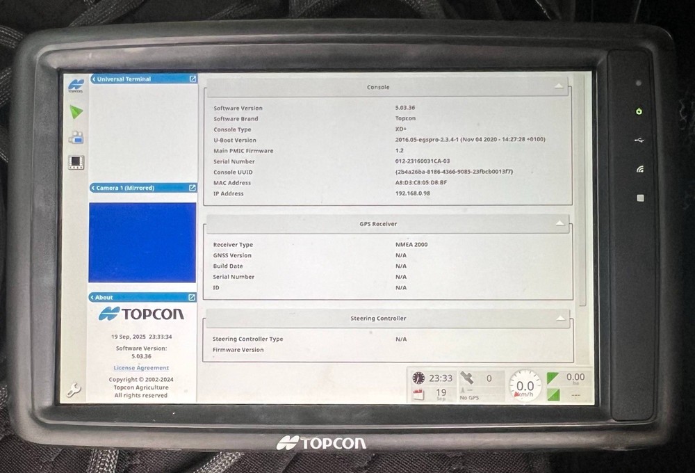 Topcon Display XD+ GPS Concole