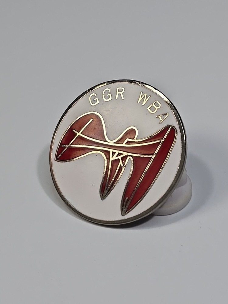 GGR WBA Bowling Lapel Pin Red & White Design