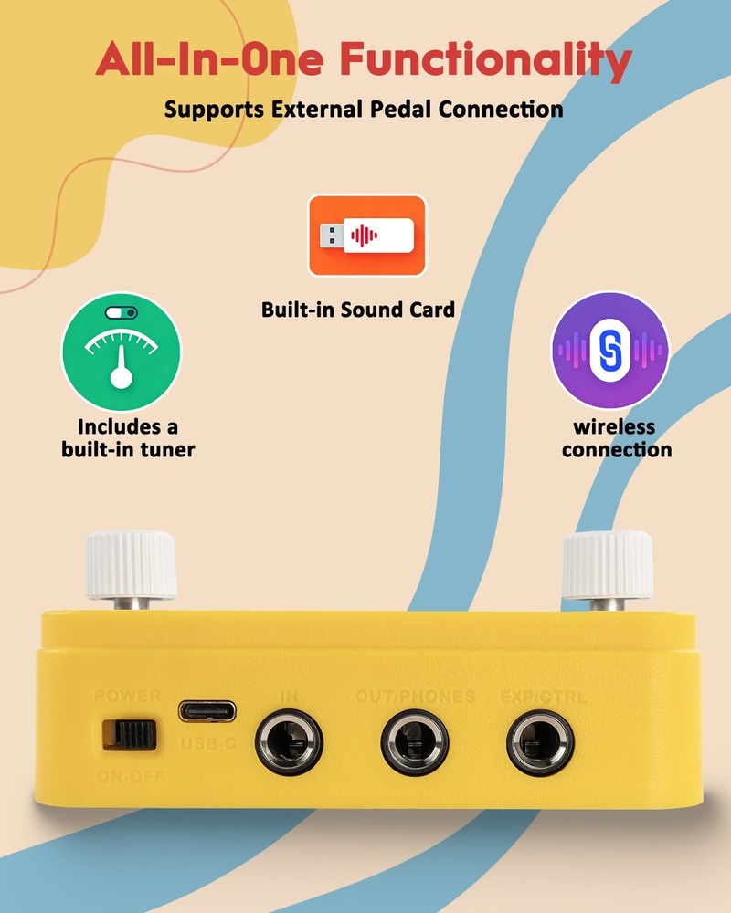 STRICH Pipe Tones Pocket Multi-Effects USB Audio Interface Wireless Control