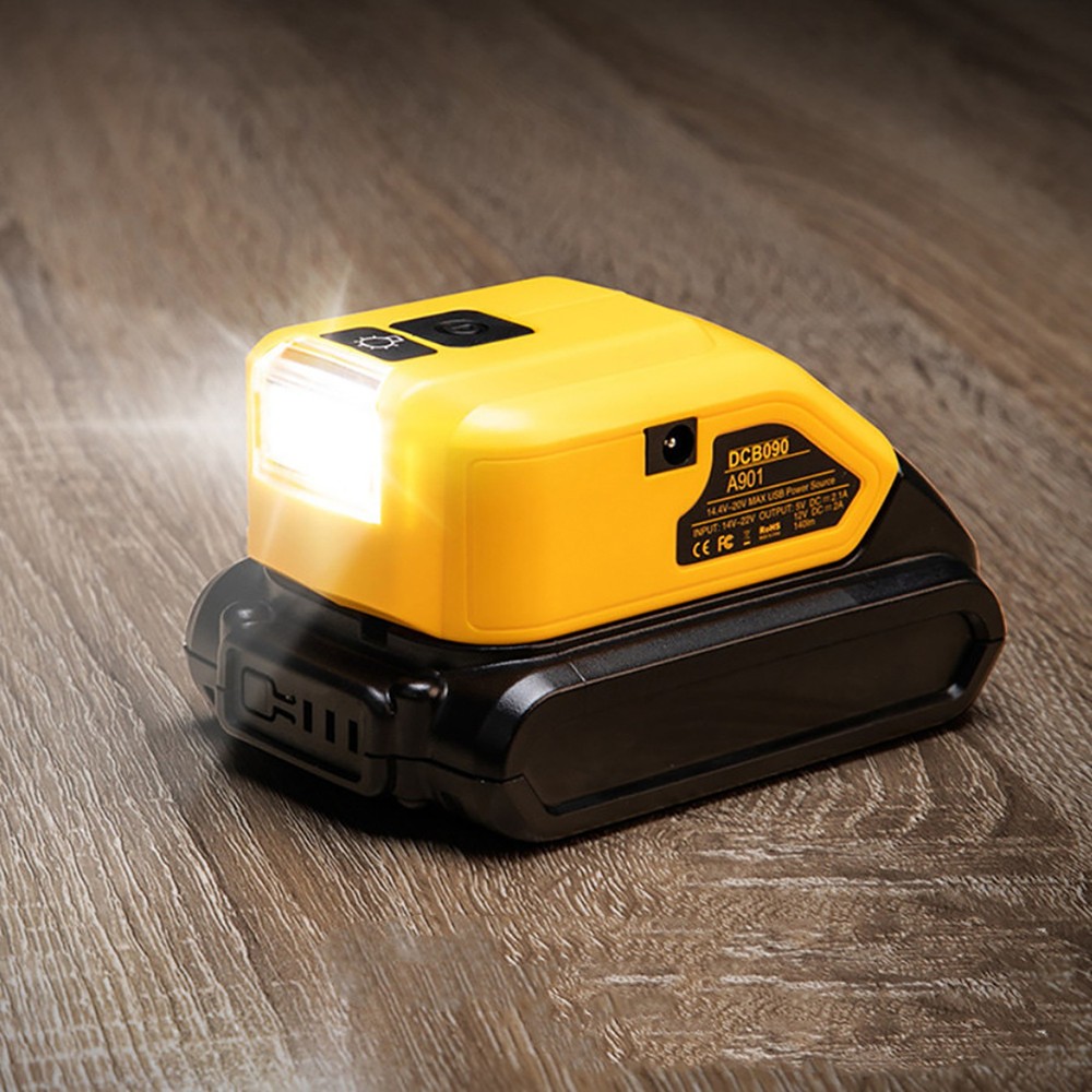 Protable DCB090 Battery Adapter For DEWALT 14.4V-20V USB Power Source Charger