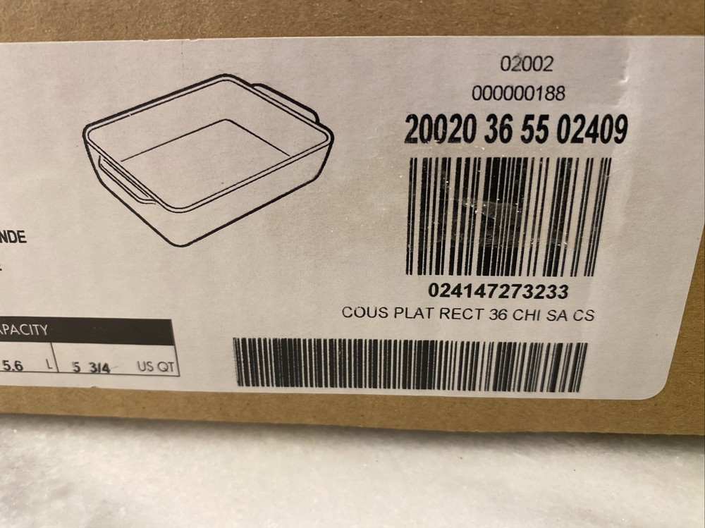 COUSANCES Large Roasting Rectangular Enamel Cast Iron 5.75 Quart QT Red Cerise