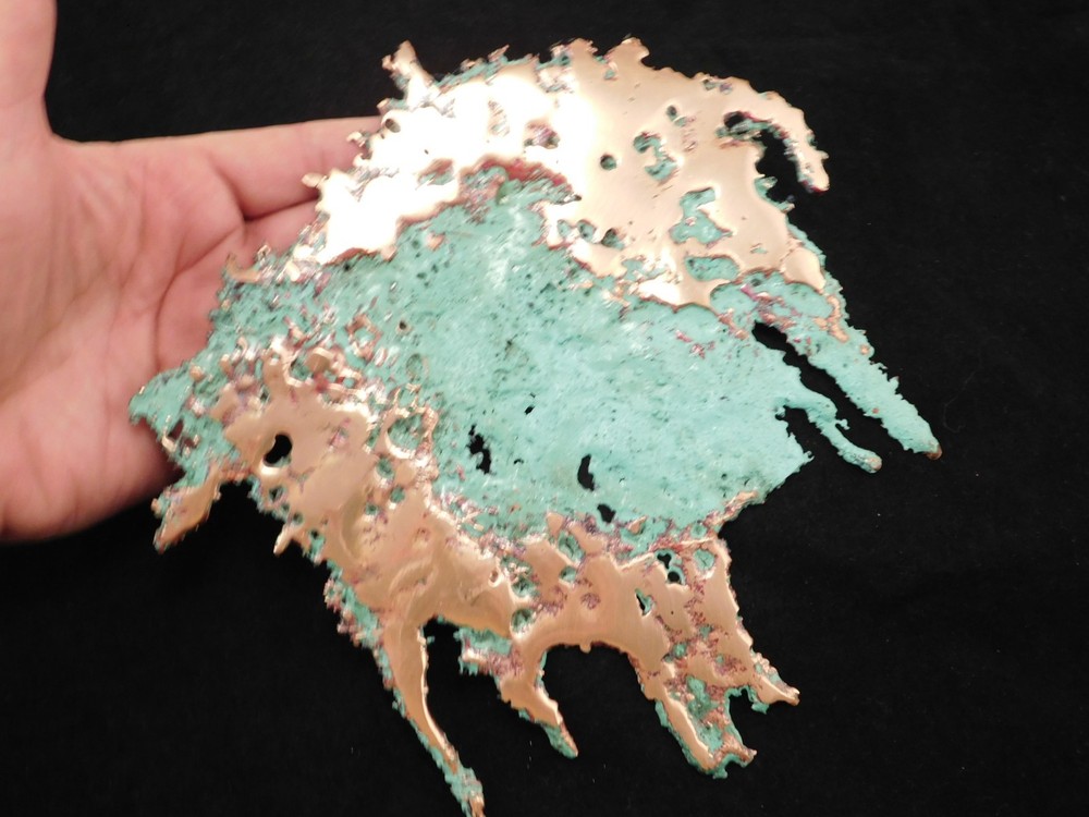 Big! Bright Solid COPPER SPLASH Art Sculpture 267gr