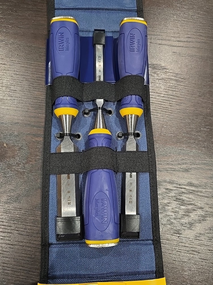 Irwin Marples Woodworking Chisel Set 3 Pieces Sharpness Retention Edge In Case .