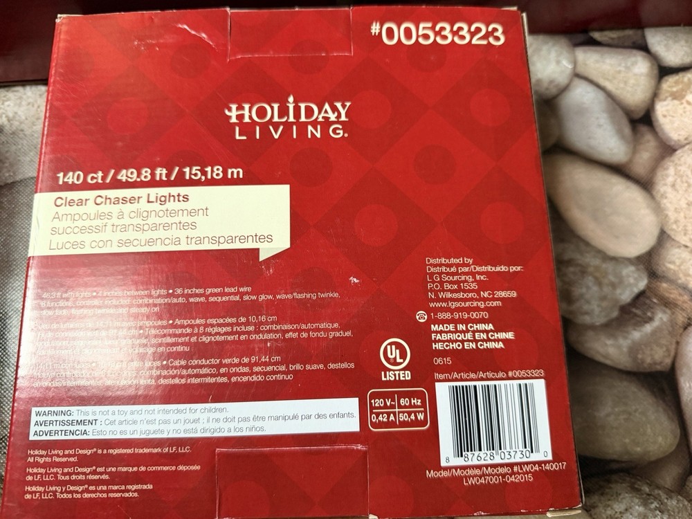 New In Box-clear String Lights-8 FUNCTIONS-140 Count