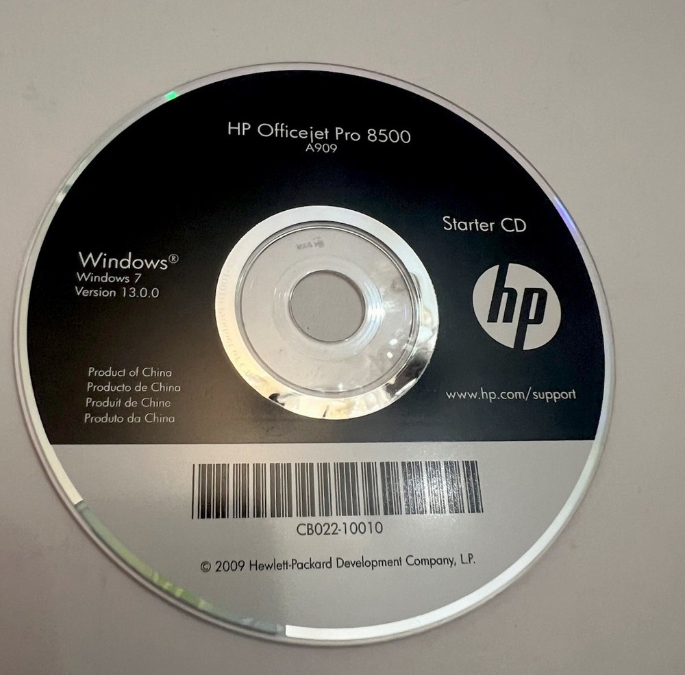 Hp Officejet Pro 8500 A909 Printer Software Driver CD DVD Starter CD only WIN 7