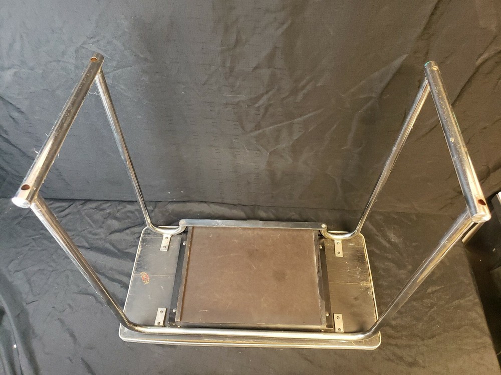 Gilbert Rohde Art Deco Black Chrome Console Table Desk Machine Age Troy Sunshade