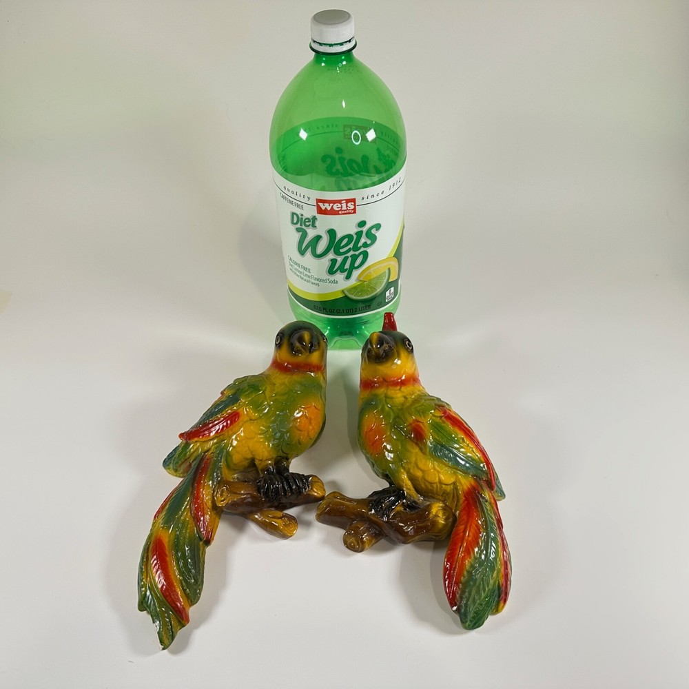 Mid-Century Chalkware Parrot Bird Wall Hanging