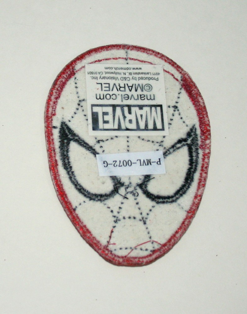 Official Marvel Comics Spider-Man Mask Sparkle Iron-On Cloth Jacket Patch New
