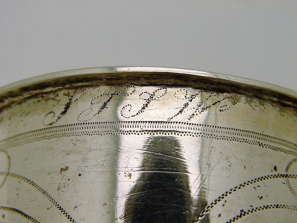 Hand Hammered Solid silver Cup marked Lauritz Hammer 1850 Bergen Norway