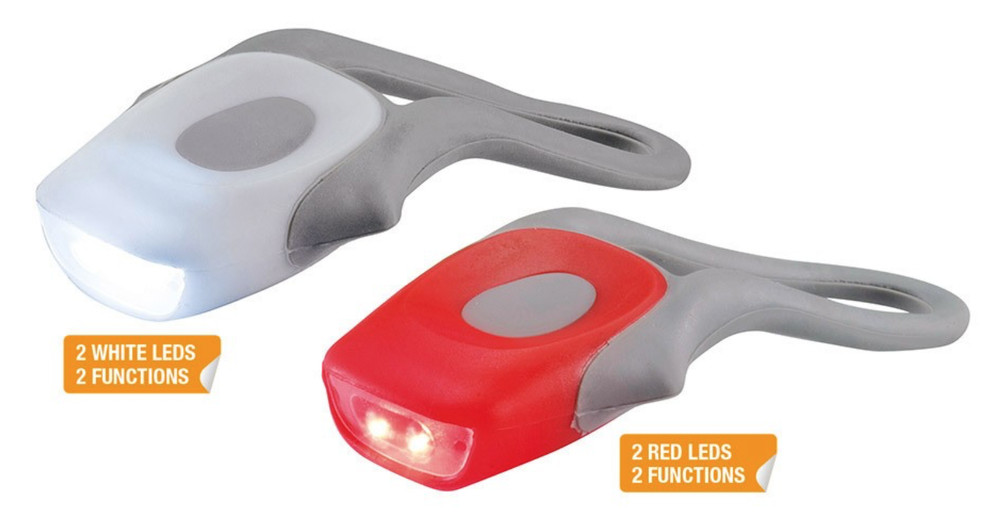 LED Front Rear Lights 2 Functions and Universal Batteries for Bicycles