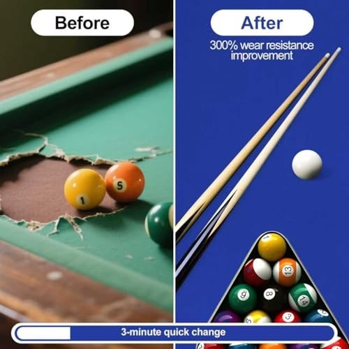 8ft Pool Table Felt Replacement Kit - Billiard Cloth, Gloves, Strips & Tools