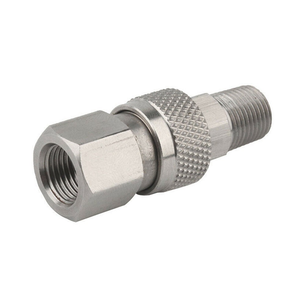Thread Quick Release To Disconnect Coupler Male + Female 1/8NPT Fitting Silver ~