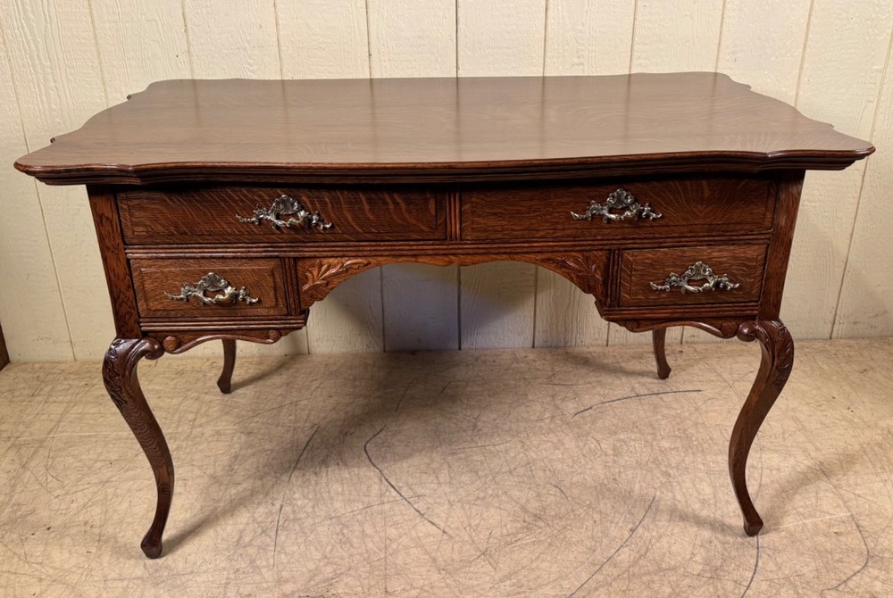 Antique Quarter-Sawn Oak Desk/Library Table