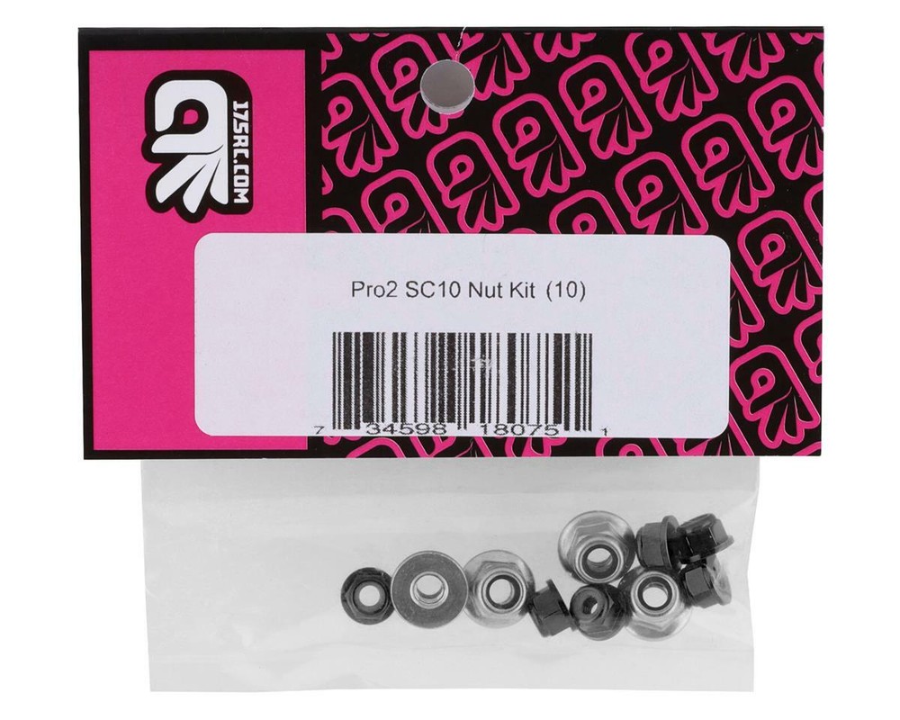 175RC Pro2 Sc10 Nut Kit (Black) (10) [175-18139]