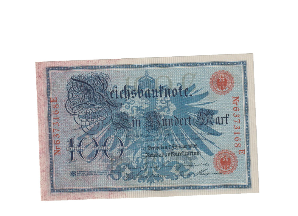 GERMANY 1908 100 MARK BANKNOTE P33a UNCIRCULATED CONDITION
