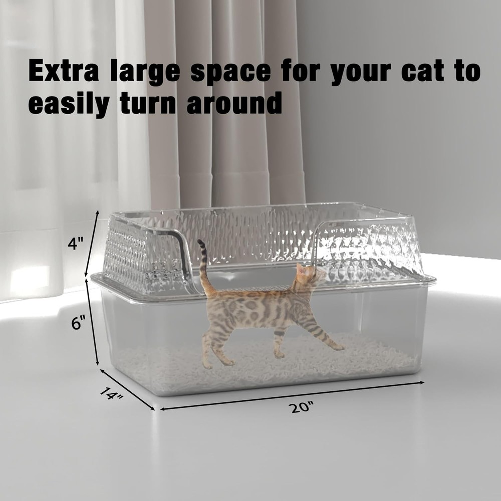 Suhaco Stainless Steel Litter Box Side Entry, Kitty Black Medium,