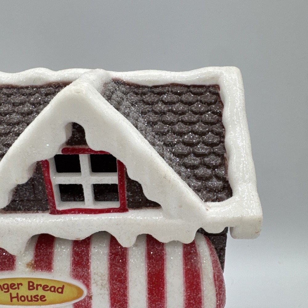 Raz Lighted Lantern Gingerbread House timer 10" Water Globe Christmas Glitter