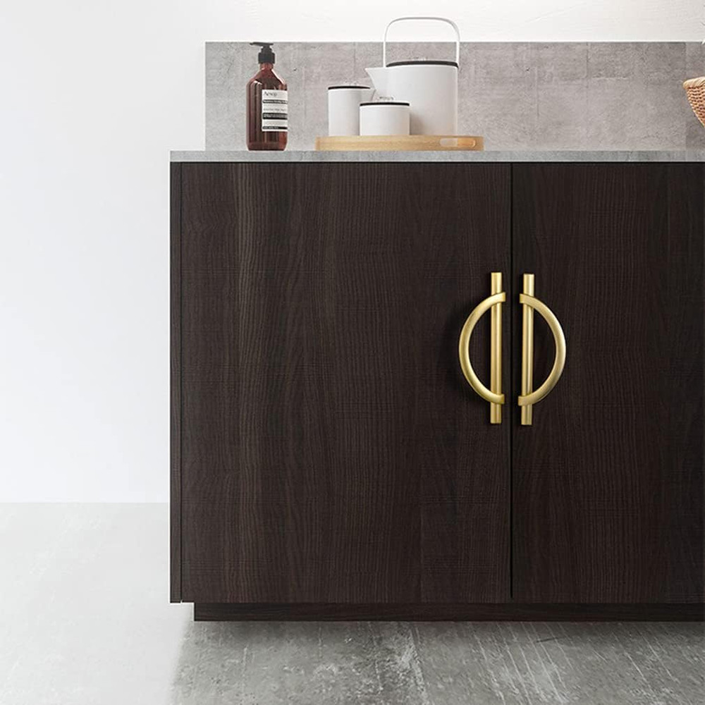 Brushed Gold Cabinet Pulls Drawer Pulls, Half Moon Shape Cabinet Pulls Gold Dres