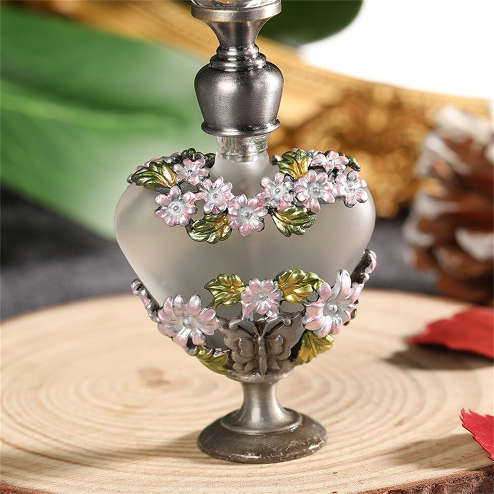 5ml Perfume Bottle Alloy Glass Empty Refillable Crystal Decorative Essential Oil