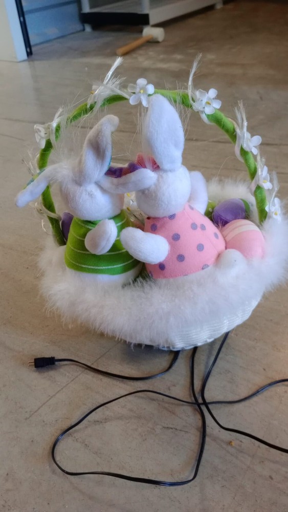 Large Easter Basket with Rabbit Candy Dish