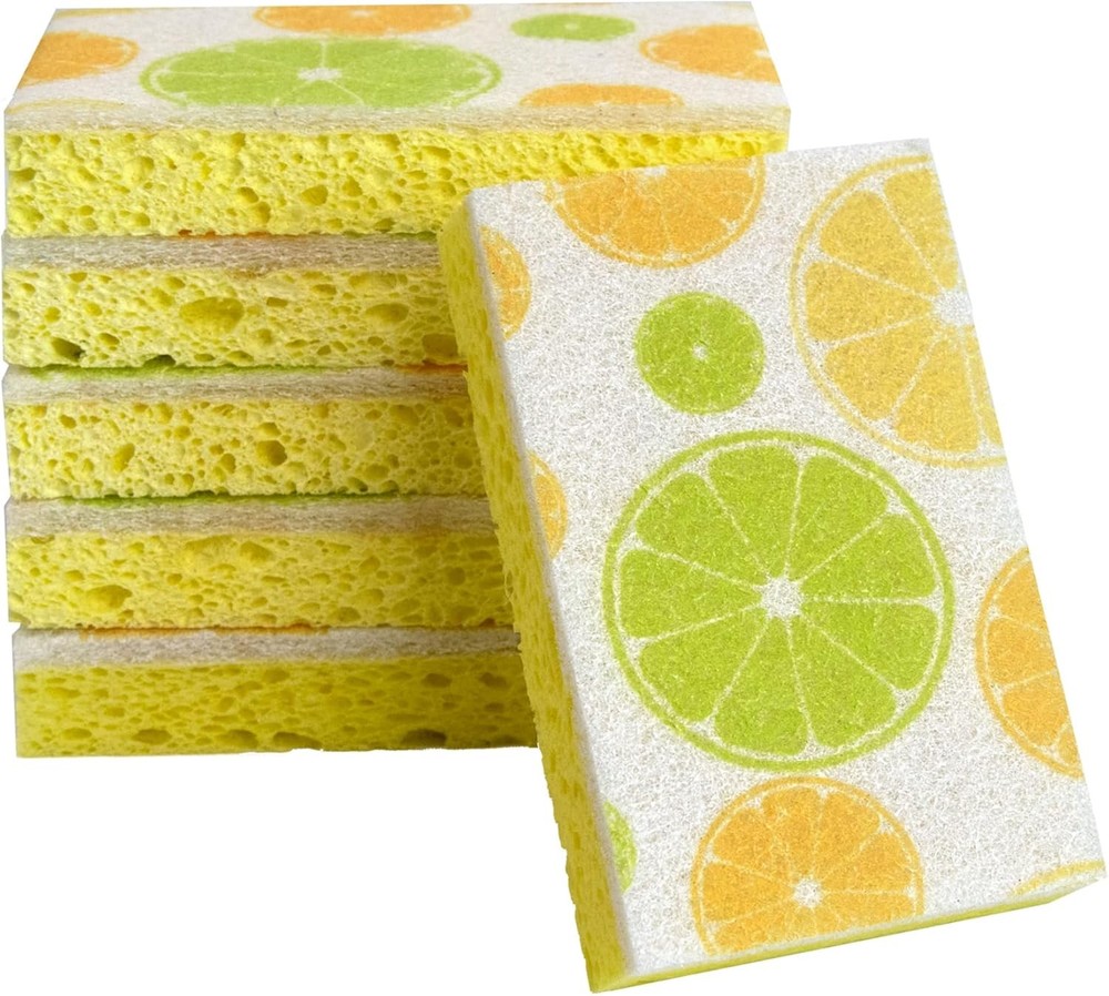 Lemon Printed  Sided Scrub Dish Spons, Non Scratch Spon for