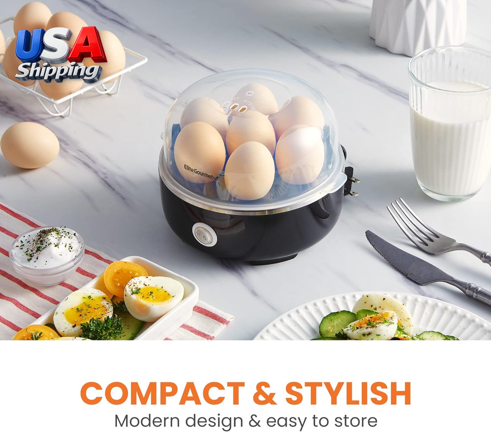 EGC115B Easy Egg Cooker Electric 7-Egg Capacity, Soft, Medium, Hard-Boiled Egg C