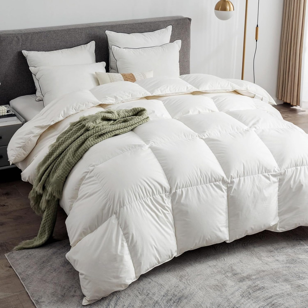 Feathers & down Comforter, Organic Duvet Insert, 100% Cotton Shell, Ethically-So
