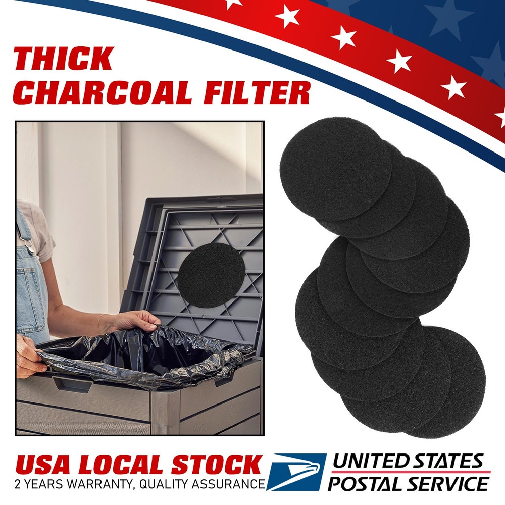 10 Pcs Kitchen Compost Bin Charcoal Filter Ceramic Pail Activated Carbon Filter