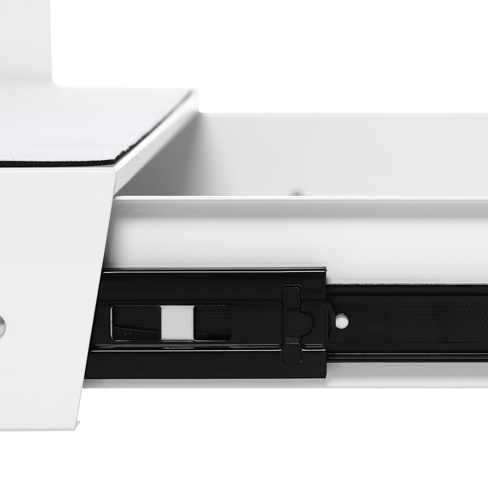 Sliding Pull-Out Drawer Under Desk for Office Organization, White