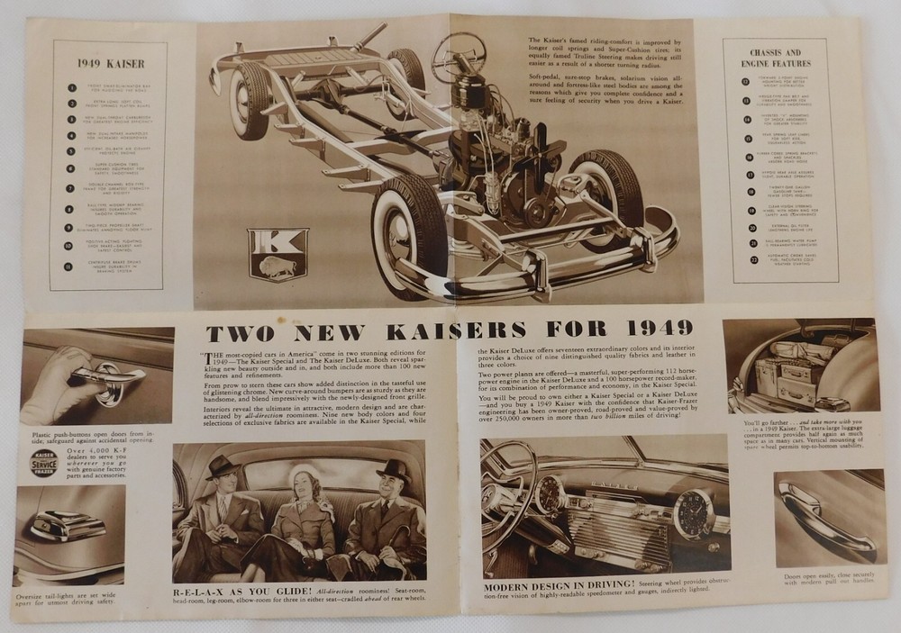 Kaiser Sedan 1949 Brochure 6"x8"