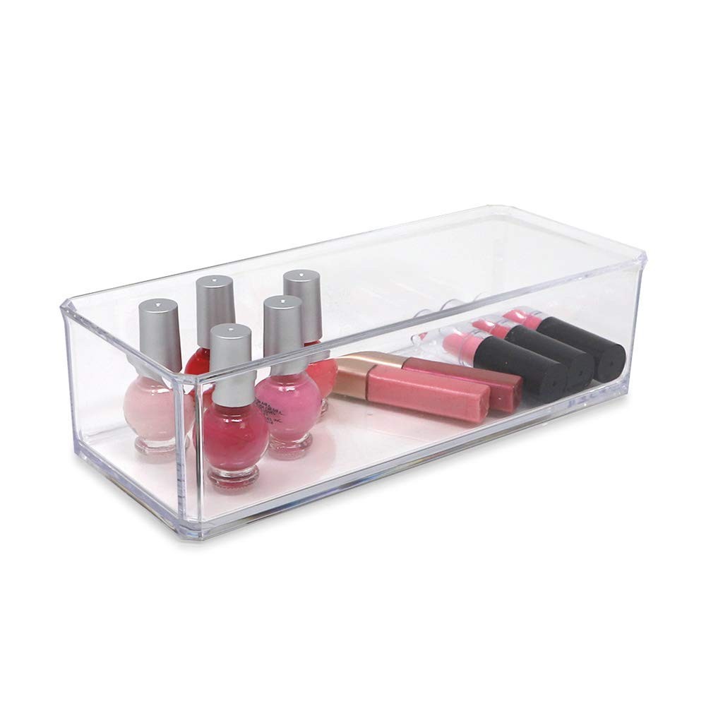 Clear Acrylic Rectangular Stackable Storage Organizer, (9"L x 3.5"W x 2.5"H) ...